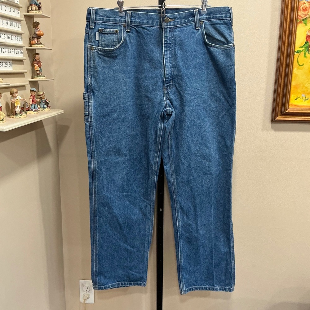 Carhartt Carpenter Jeans B171-DST 38x30 Blue Dark Stone Relaxed Fit Workwear